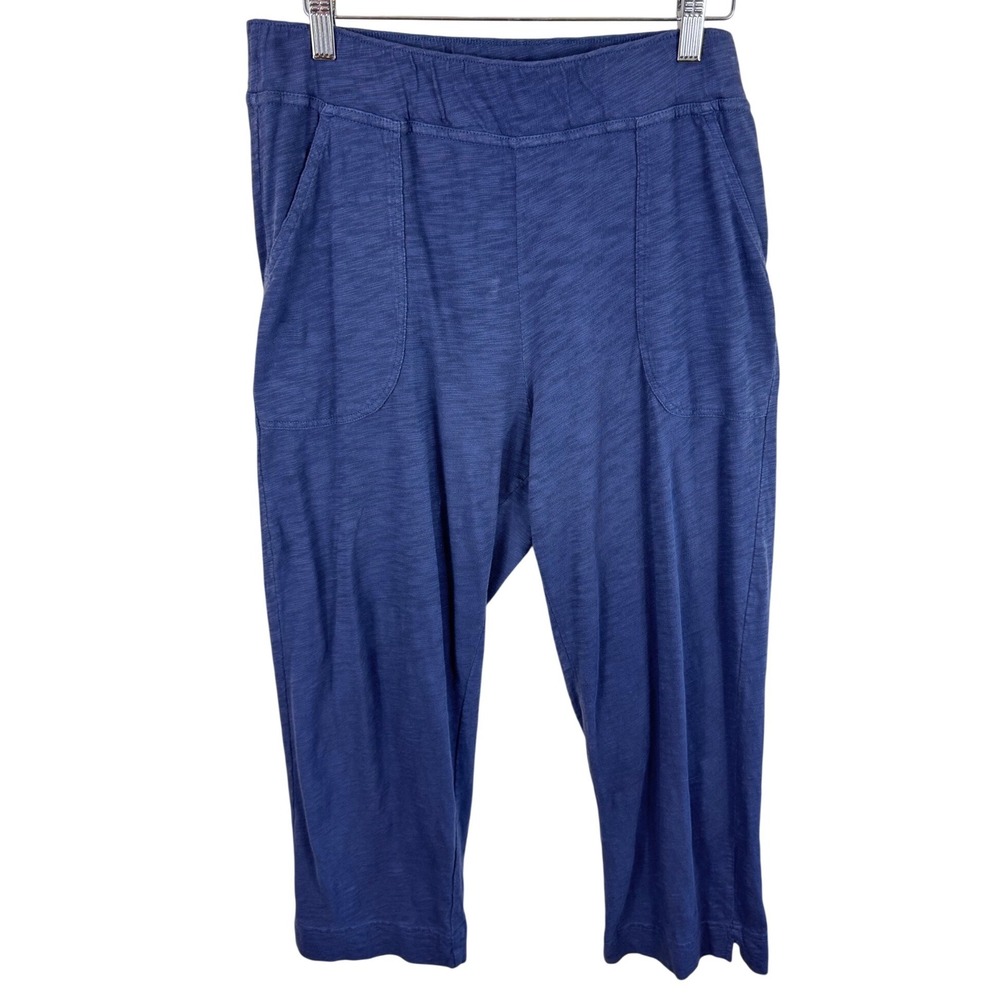 Escape by Habitat Clothes Blue Slub Cotton Cropped Pants Womens Medium 60005